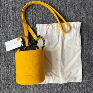 Auth Simon Miller Bongai 15 Yellow Mini Nubuck Bucket Shoulder Bag w/ Dustbag
